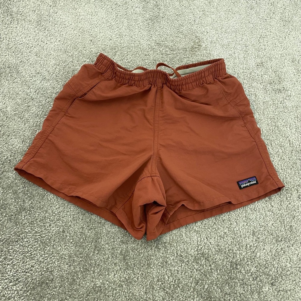 Patagonia XXS Baggies Terracotta Orange Nylon Drawstring Pockets Women Earthy